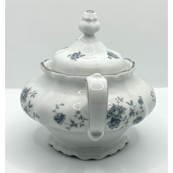 Johann Haviland Traditions Blue Garland Pattern Sugar Bowl With Lid Fine Porcela - Picture 9 of 12